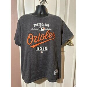 Majestic Baltimore Orioles T Shirt Mens XL 2012 Post Season Short Sleeve Gray